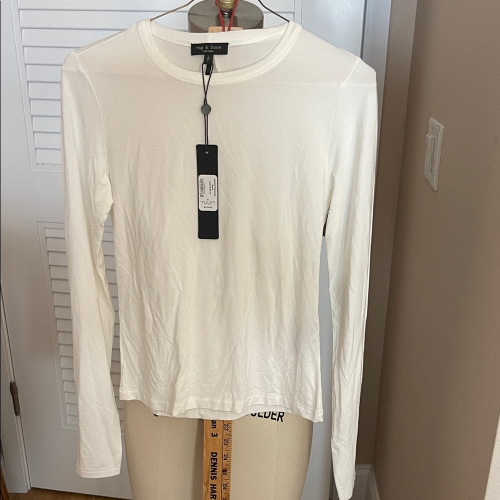 Rag & Bone White Long Sleeve Top